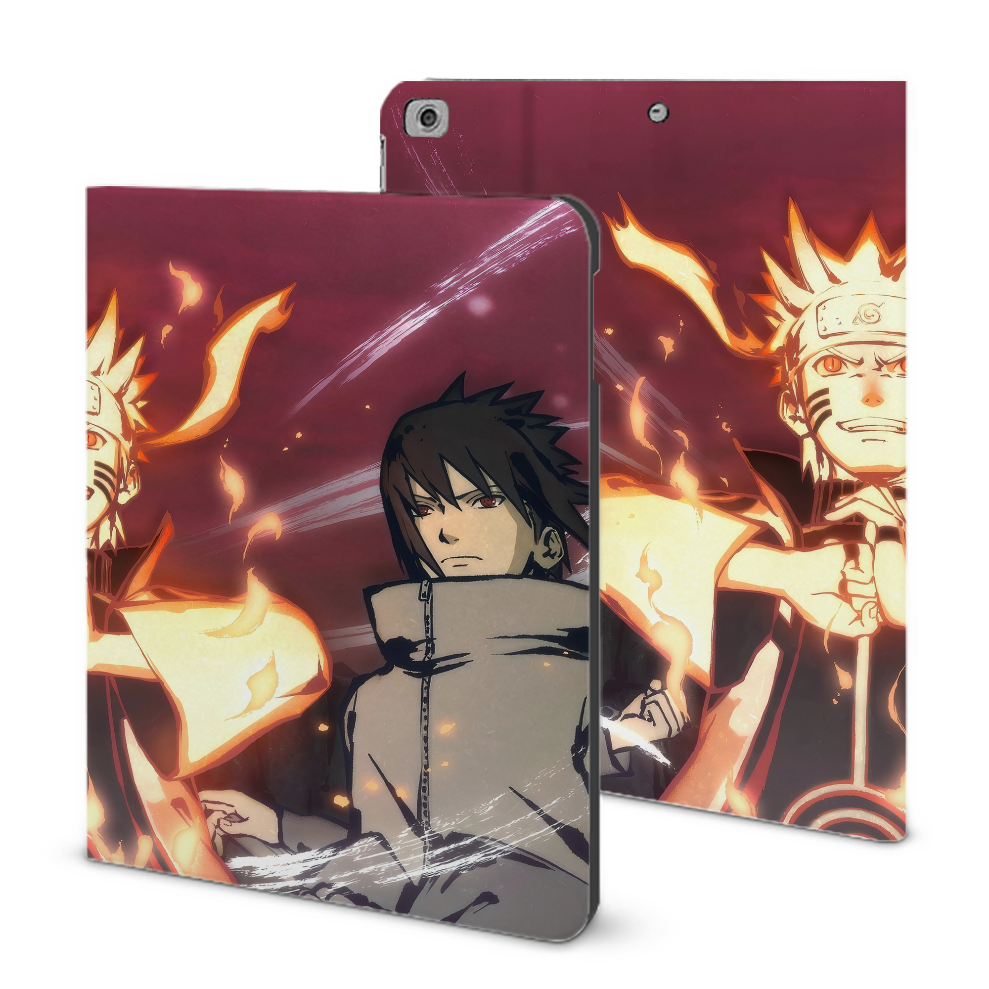 （画像用） NARUTO -ナルト- NARUTO -ナルト- 疾風伝 IPad ケース ブック型 PUレザー TPU 耐衝撃 軽量 薄型 ペン収納なし 全面保護 IPad 各モデル対応